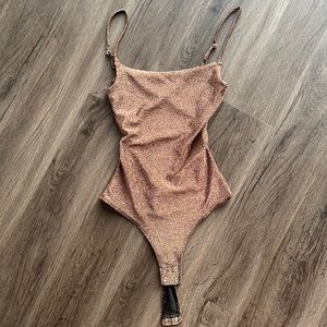 NWT Dynamite Open Back Sparkly Bodysuit